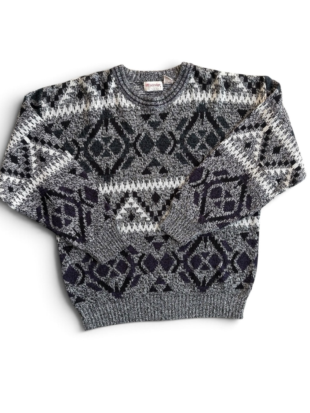 Vintage Windridge Geometric Fair Isle Sweater Made in Korea 90s XL